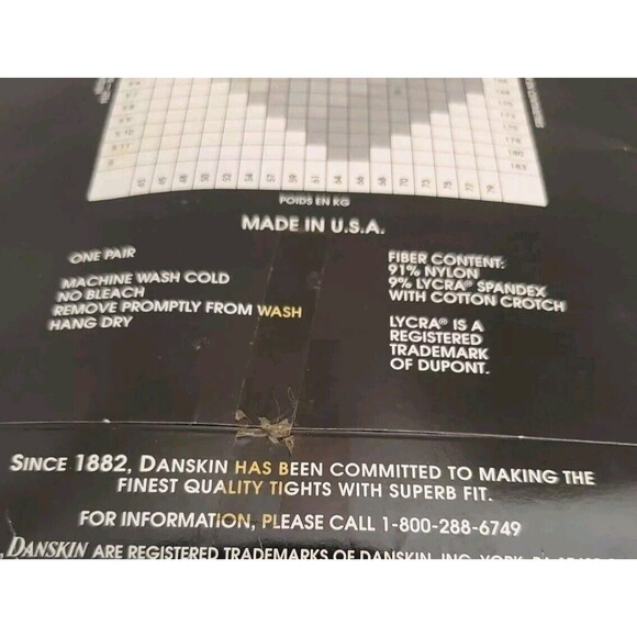 Danskin Ultra Shimmery Tights 1993 Lt Toast Size A NOS 1331 - Picture 5 of 7